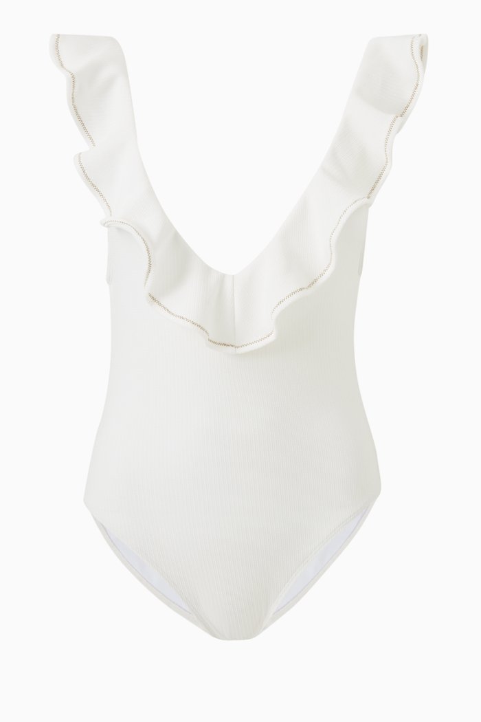

Kaia Ruffle One Piece Swimsuit, Neutral
