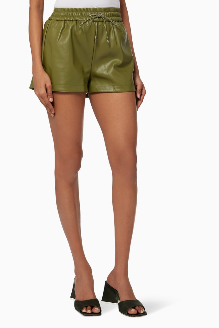 

Agata Shorts in Faux Leather, Green