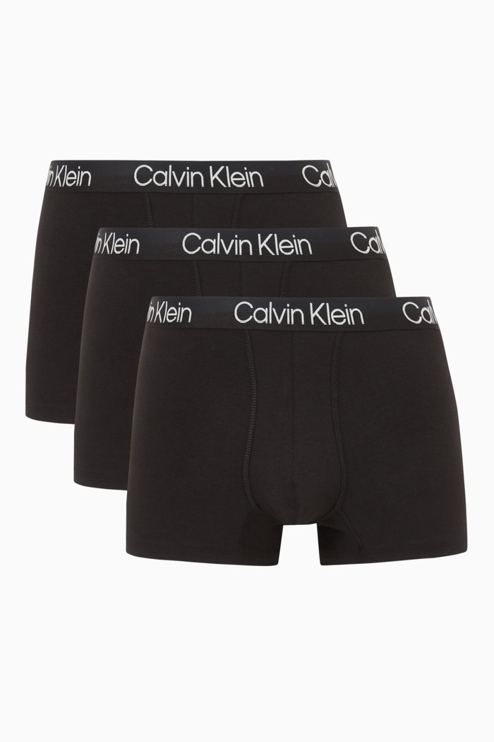 

Modern Structure Trunks in Stretch Cotton Blend, Set of 3, Black