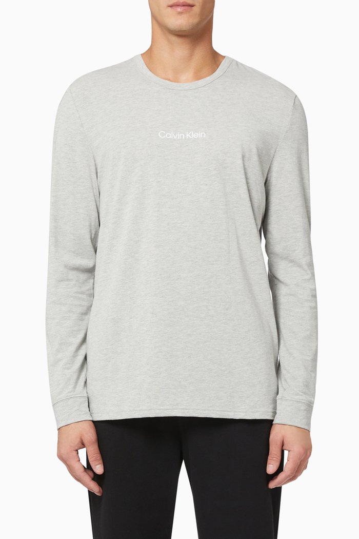 

Modern Structure Lounge T-shirt in Cotton Blend Jersey, Grey