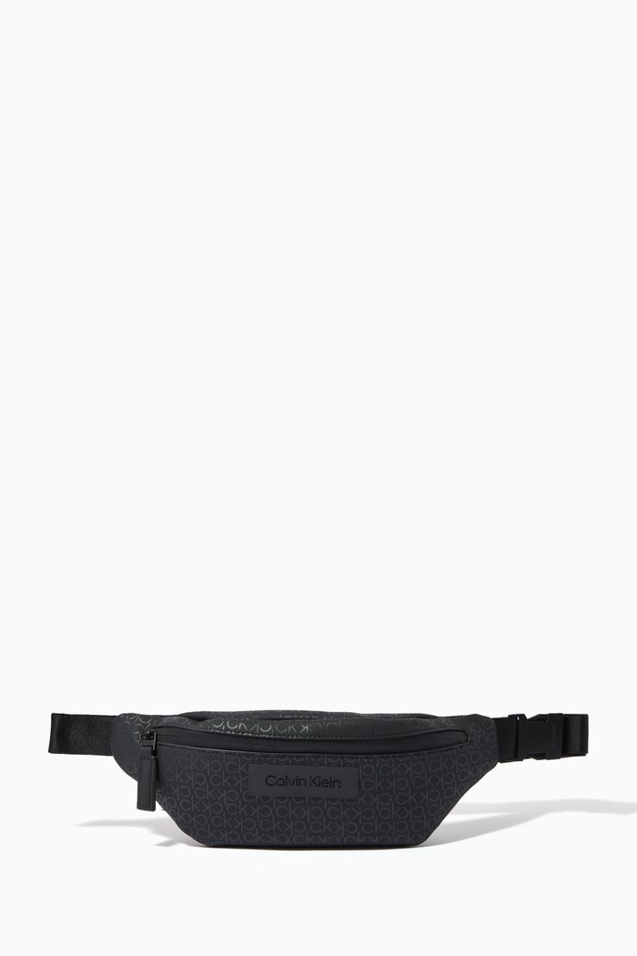 

Water-Repellent Belt Bag in Faux Leather, Black