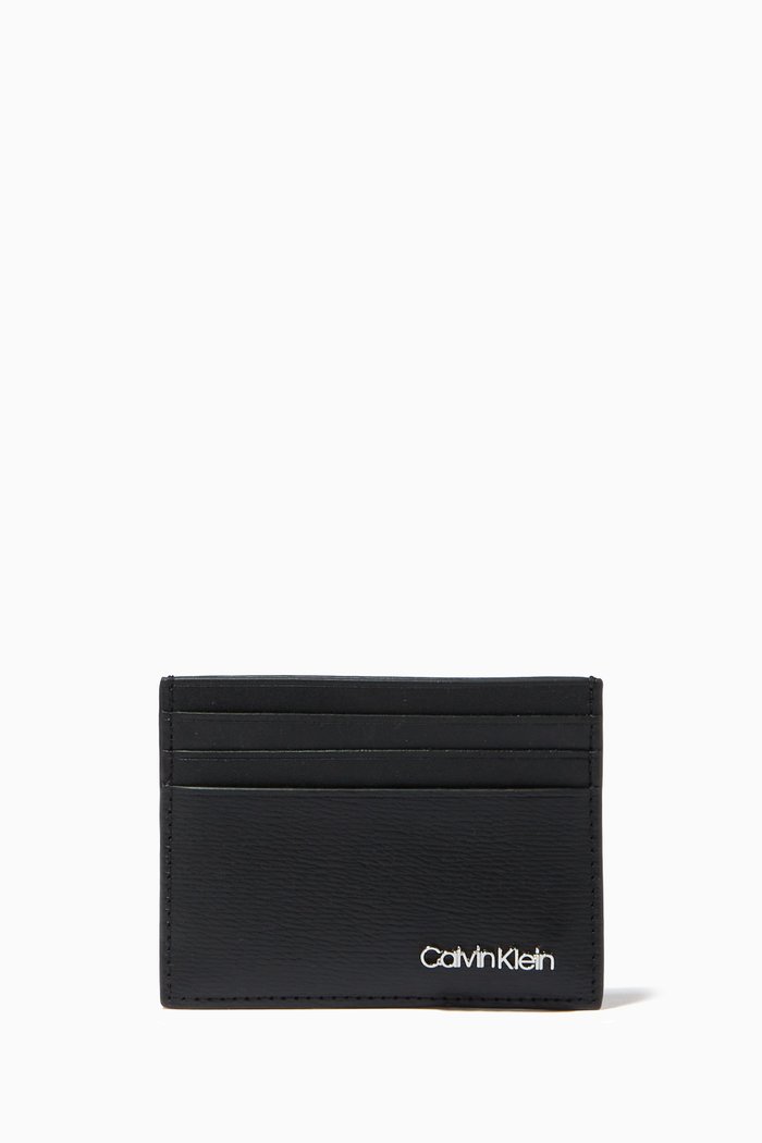 

Logo Card Holder in Leather, Black