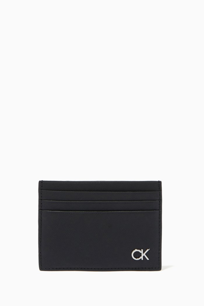 

Logo Card Holder in Leather, Black