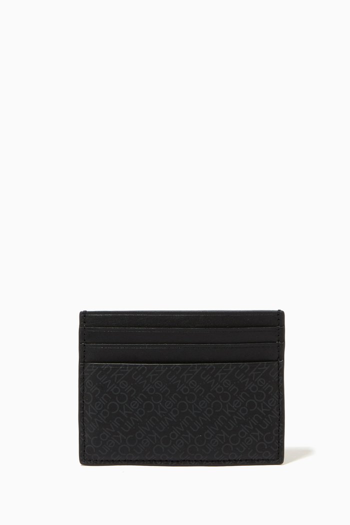 

Zig Zag Card Holder in Leather, Black