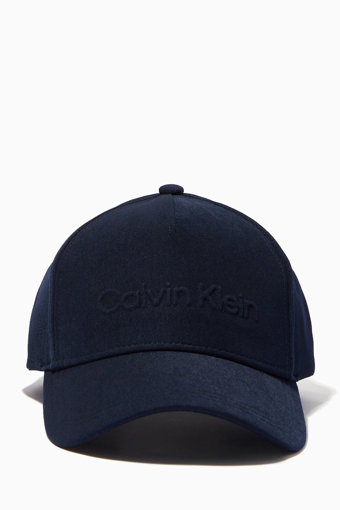 Debossed Logo Cap in Twill, Blue