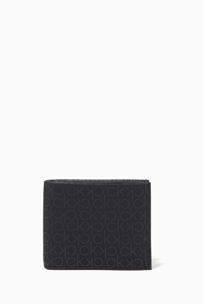 Billfold Wallet in Faux Leather, Black