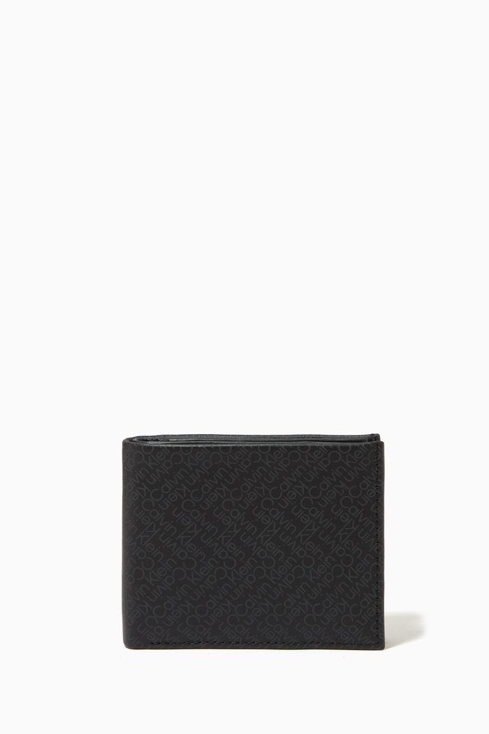 

Zig Zag Bi-fold Wallet in Leather, Black