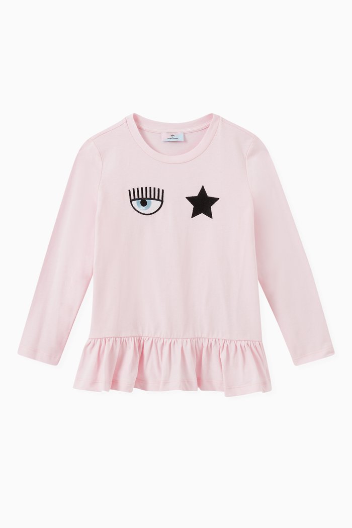 

Maxi Logomania Crop Top in Jersey, Pink