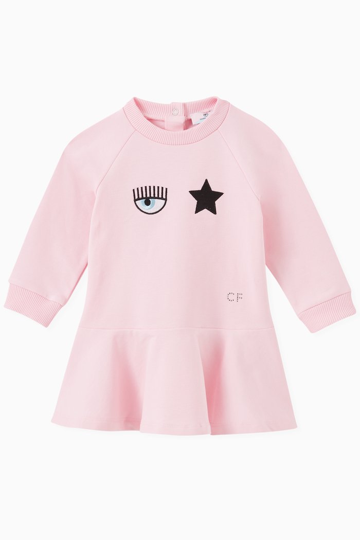 

Eye Star Dress in Stretch Cotton, Pink