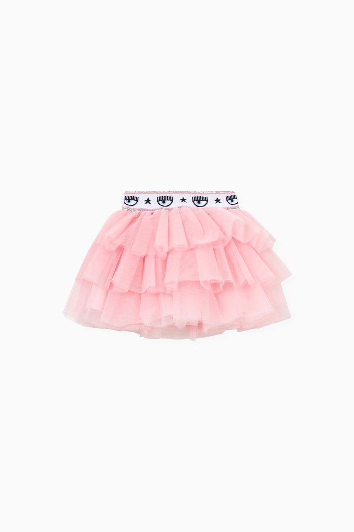 Eye Tutu Skirt in Tulle, Pink