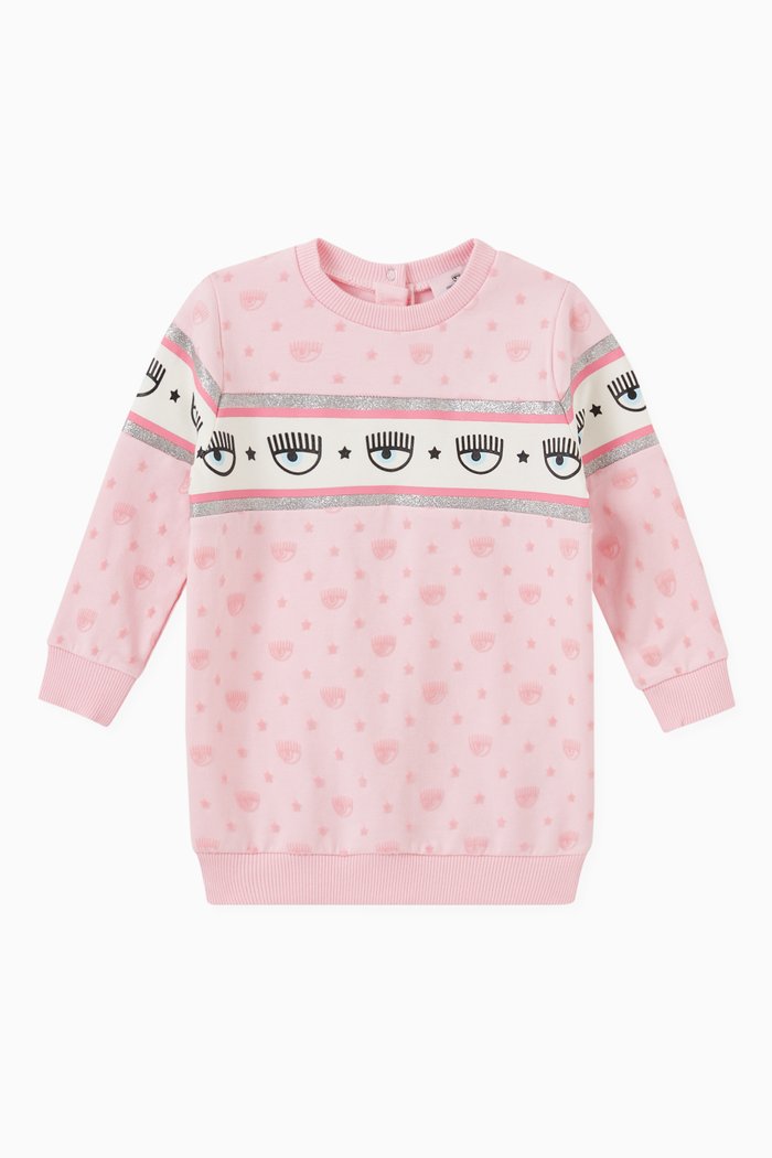 

Logo Sweatshirt Dress in Jersey, Pink
