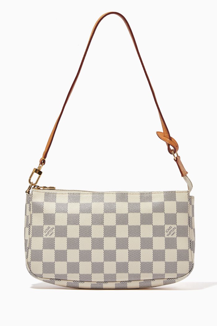 

Small Pochette Bag in Damien Azur Canvas, White