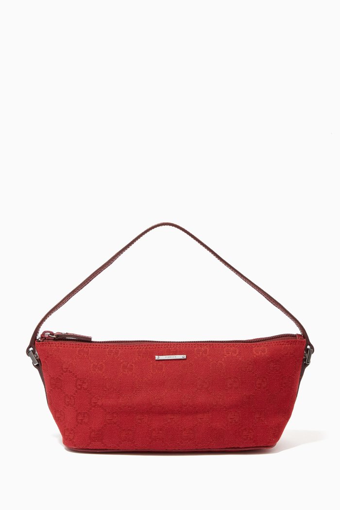 

Mini Baguette Bag in GG Canvas, Red
