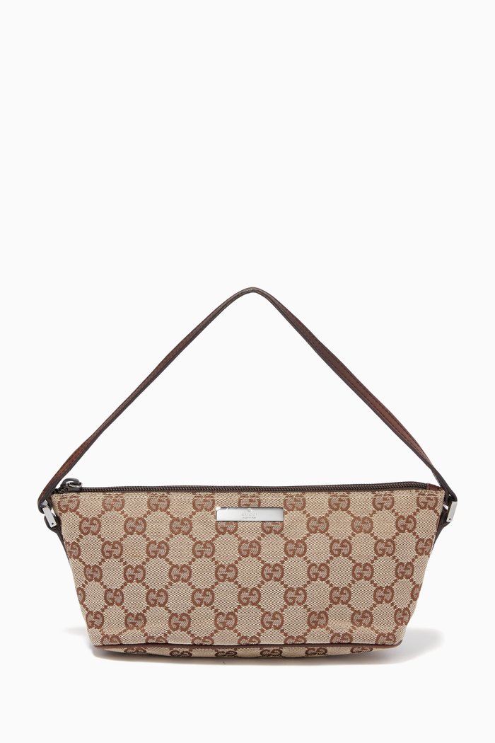 

Mini Baguette Bag in GG Canvas, Neutral