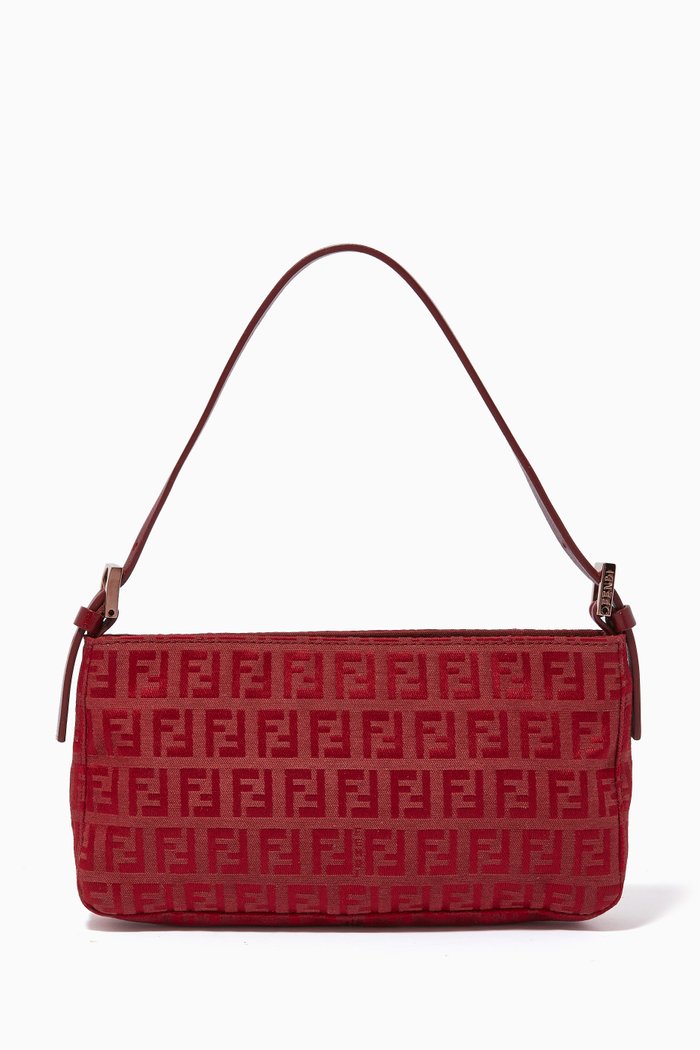

Shoulder Bag in Zucchino Canvas, Burgundy