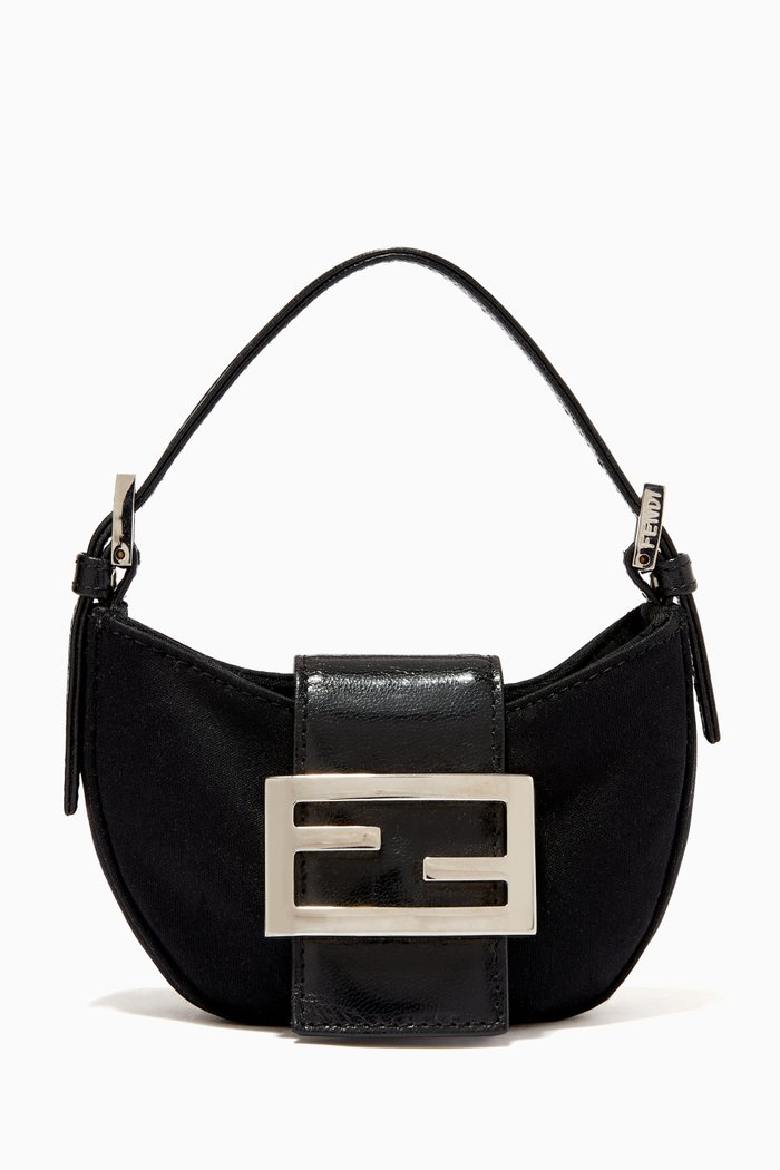 

Croissant Shoulder Bag in Canvas, Black