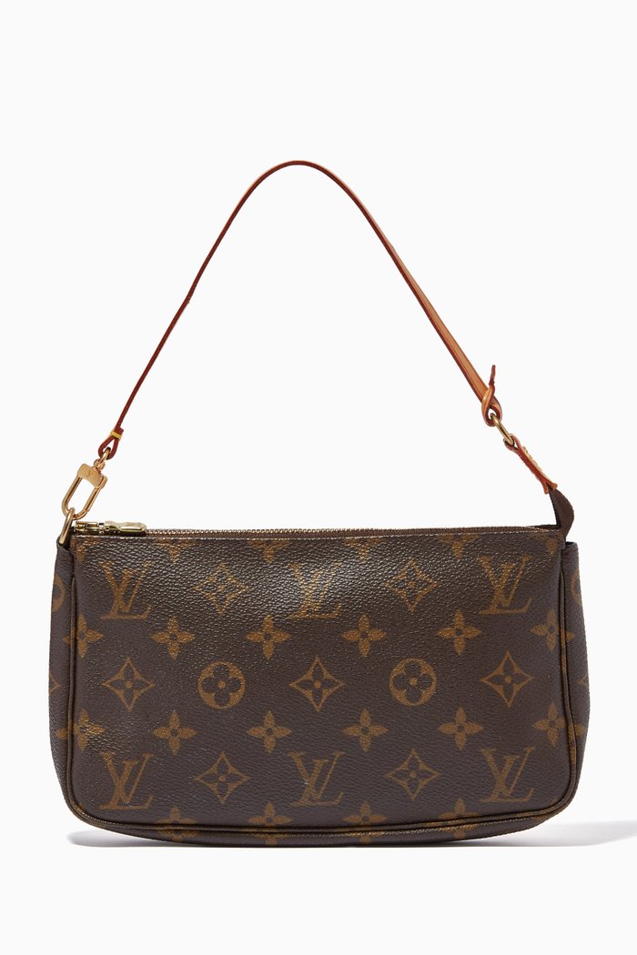 

Mini Pochette Bag in Monogram Canvas, Brown