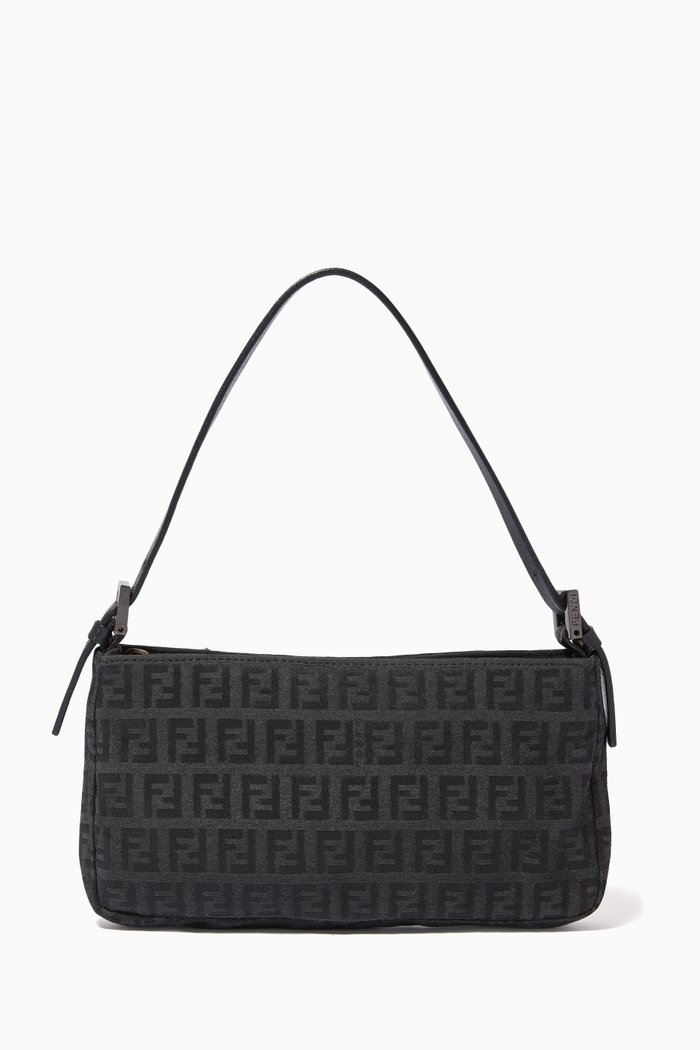 

Shoulder Bag in Zucchino Canvas, Black