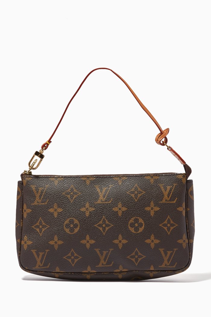

Small Pochette Bag in Monogram Canvas, Brown