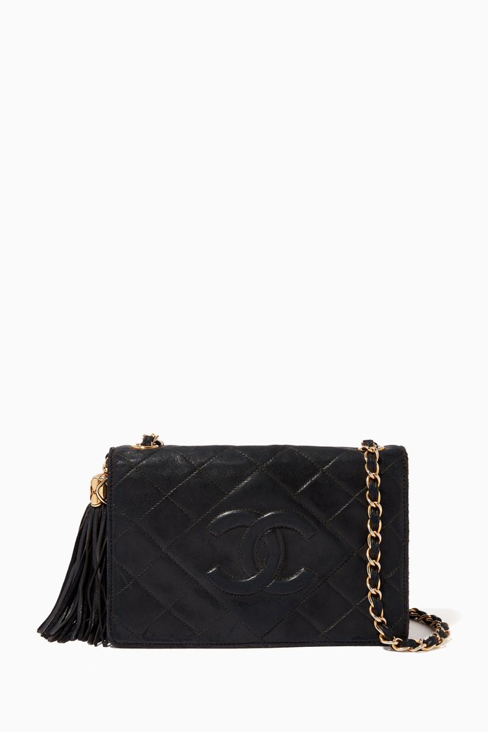 

CC Chain Shoulder Bag in Lambskin, Black
