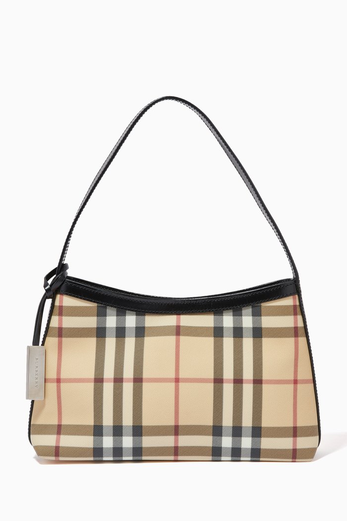 

Shoulder Bag in Nova Check Cotton, Neutral