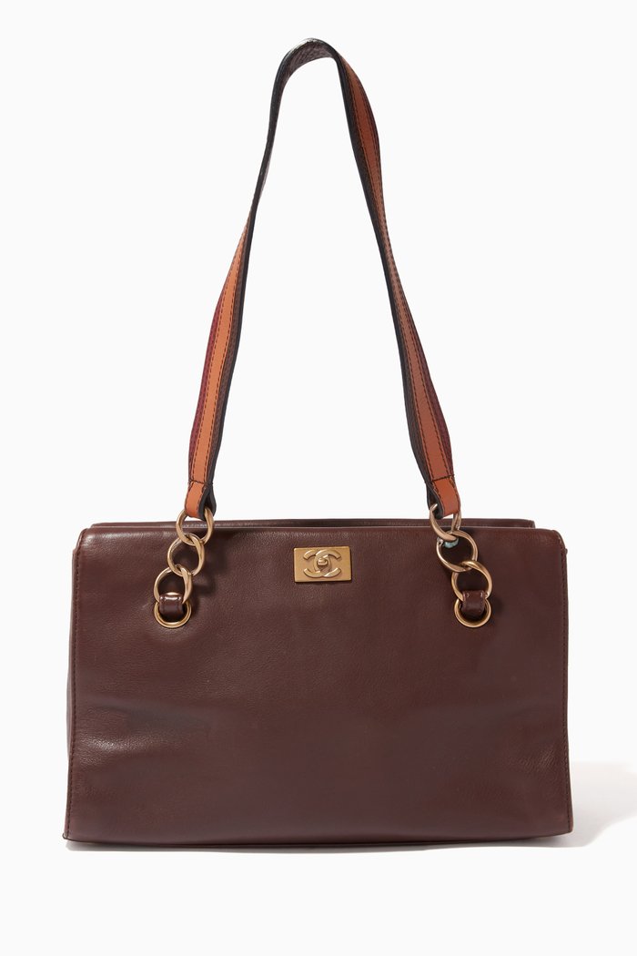 

Shoulder Bag in Leather, Brown