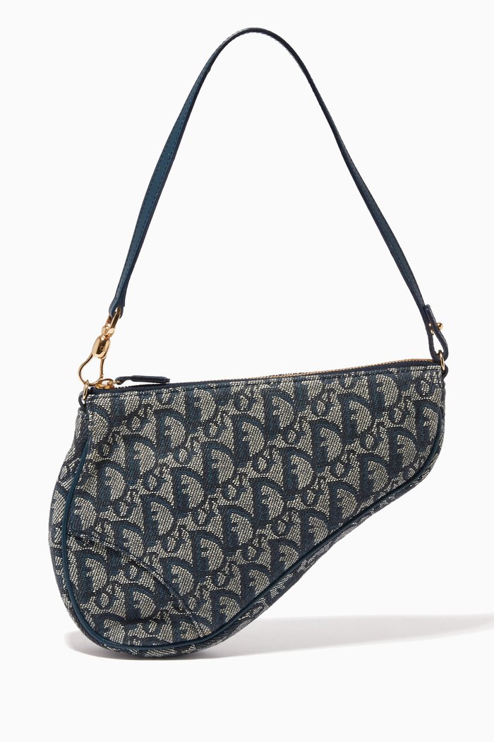 

Saddle Shoulder Bag in Trotter Canvas, Blue