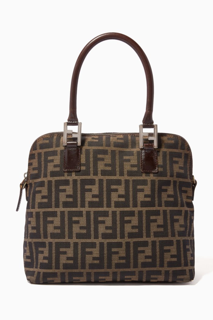 

Shoulder Bag in Zucca canvas, Brown