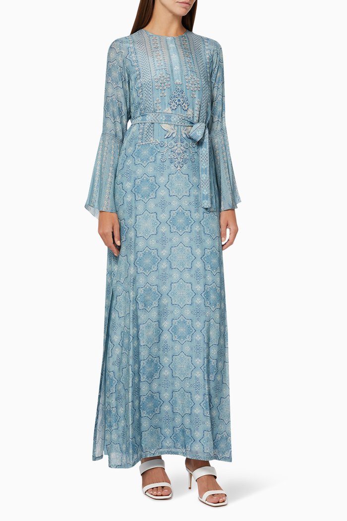 

Belted Kaftan in Tencel, Blue
