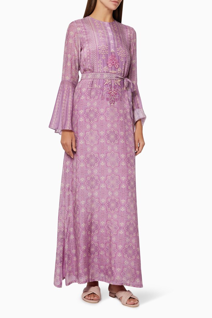 

Belted Kaftan in Tencel, Purple