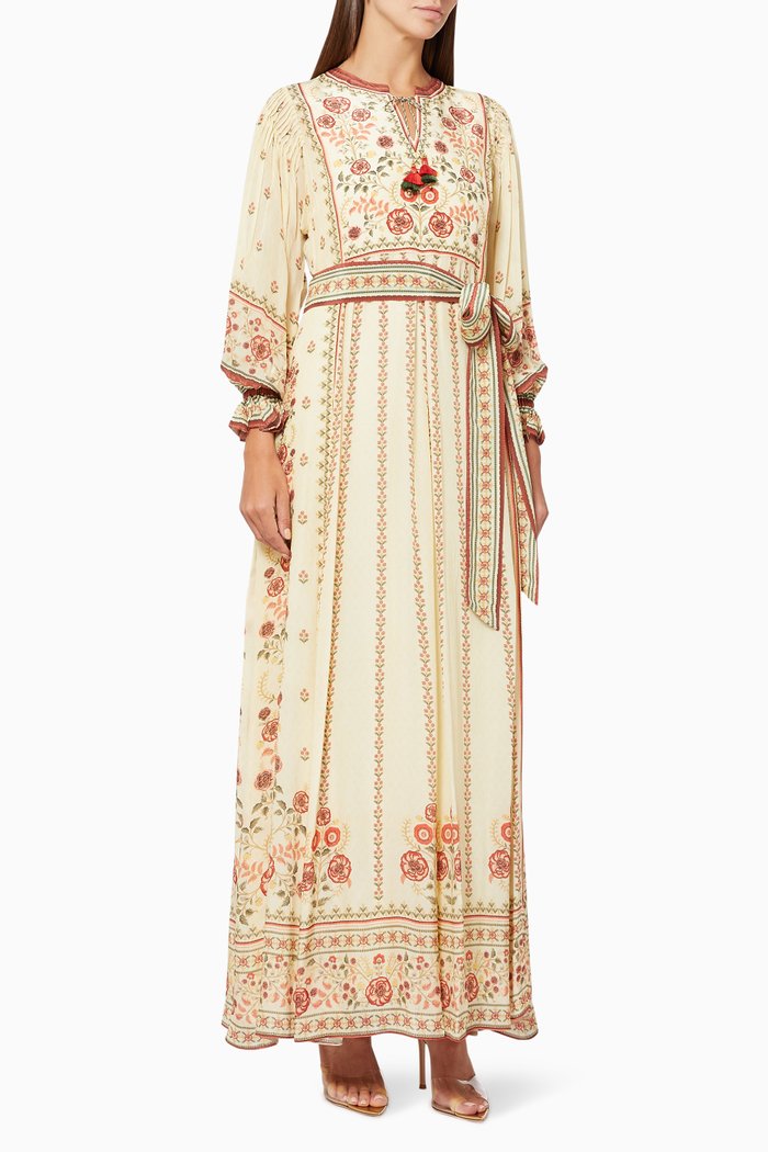 

Printed Kaftan in Viscose, Neutral