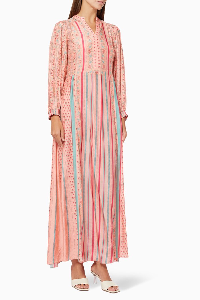 

Printed Kaftan in Viscose, Pink