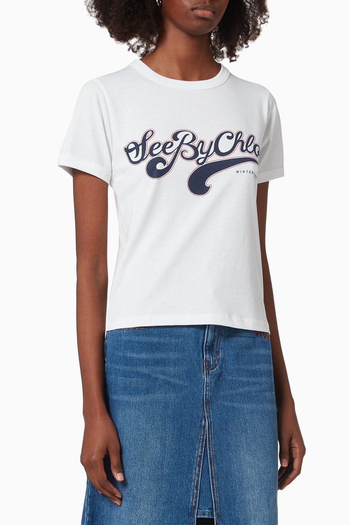 

Graphic Logo T-shirt in Cotton Jersey, White