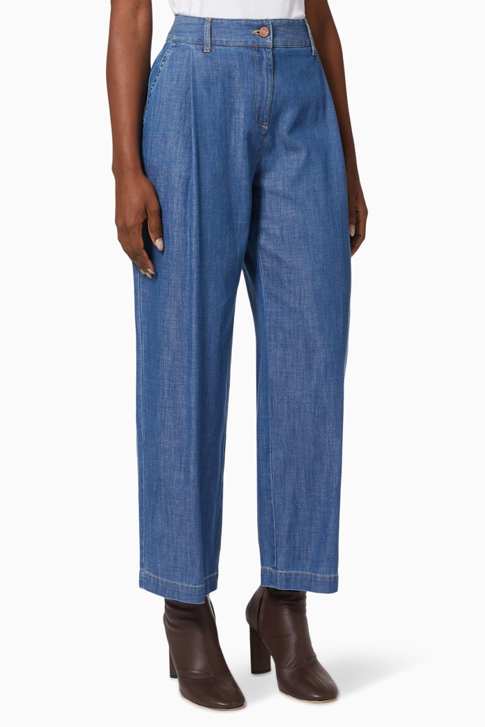

Carrot Jeans in Cotton Denim, Blue