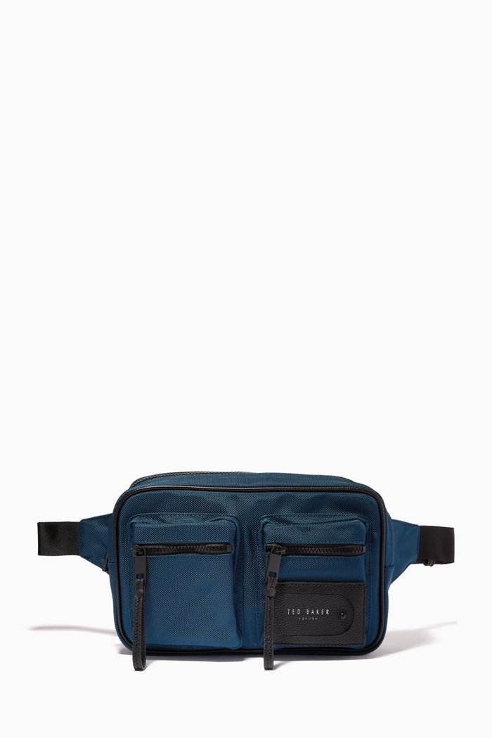 

Harver Travel Belt Bag in Nylon Canvas, Blue