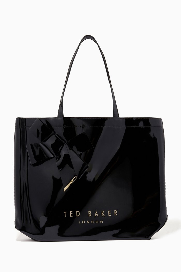 

Nicon Bow Large Icon Bag with Knot Bow in PVC, Black