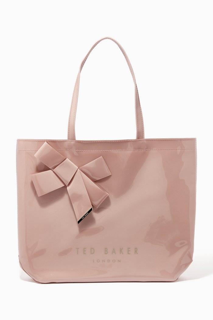 

Nicon Bow Large Icon Bag with Knot Bow in PVC, Pink