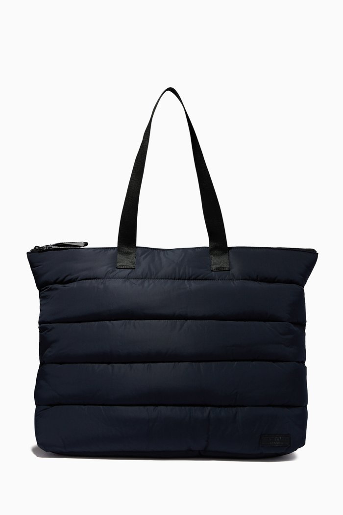 

Percent Tote Bag in Quilted Recycled Nylon, Blue