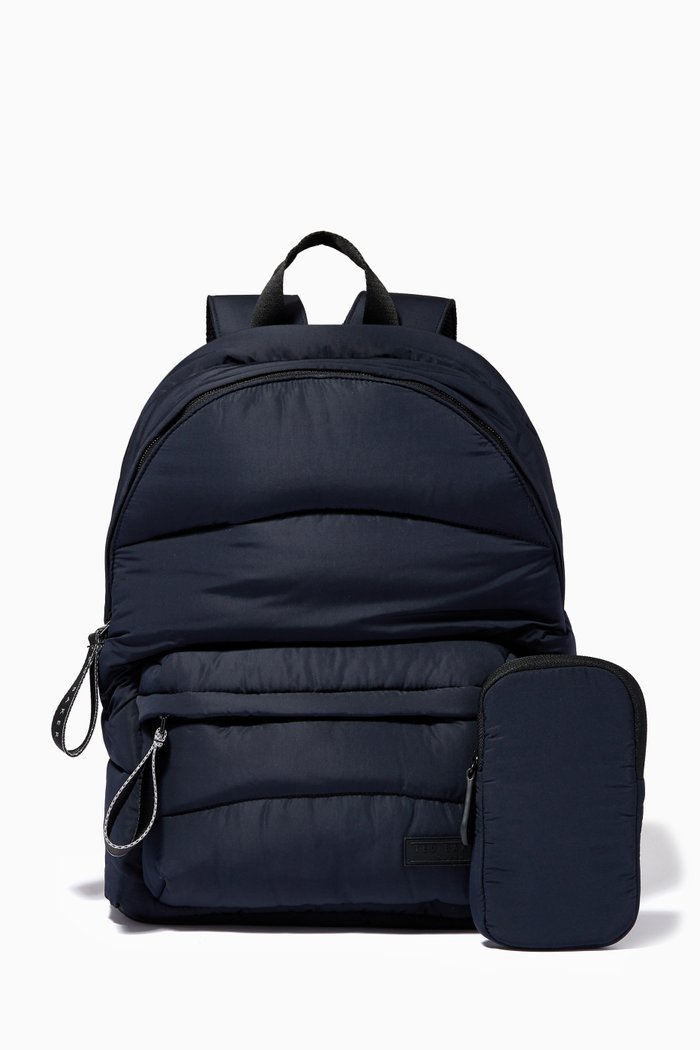 

Streek Quilted Backpack in Recycled PU, Blue