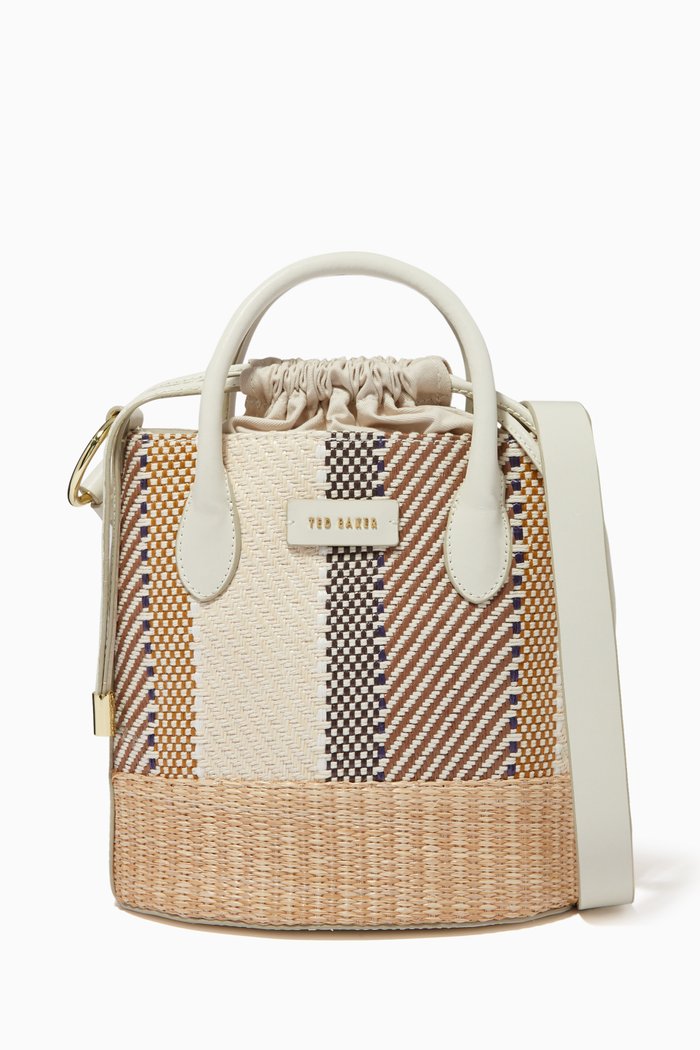 

Vickson Bucket Bag in Woven Fabric, Brown