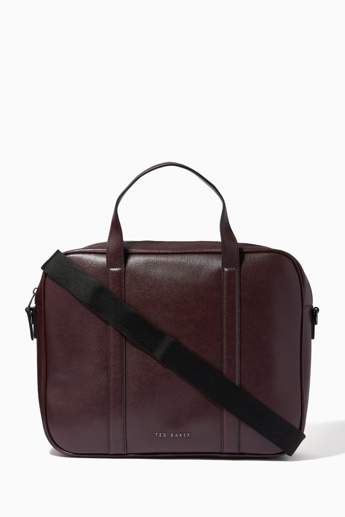

Strath Document Bag in Saffiano Leather, Brown