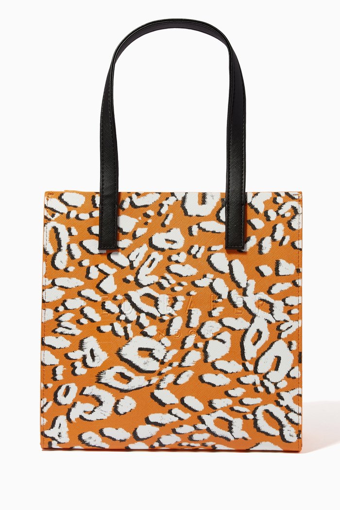 

Lillcon Small Icon Bag in Leopard Saffiano PVC, Yellow