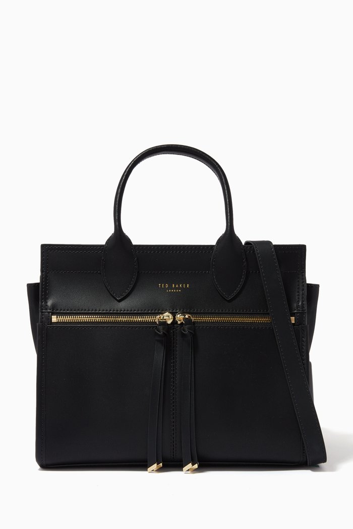 

Reginaa Small Tote Bag in Leather, Black