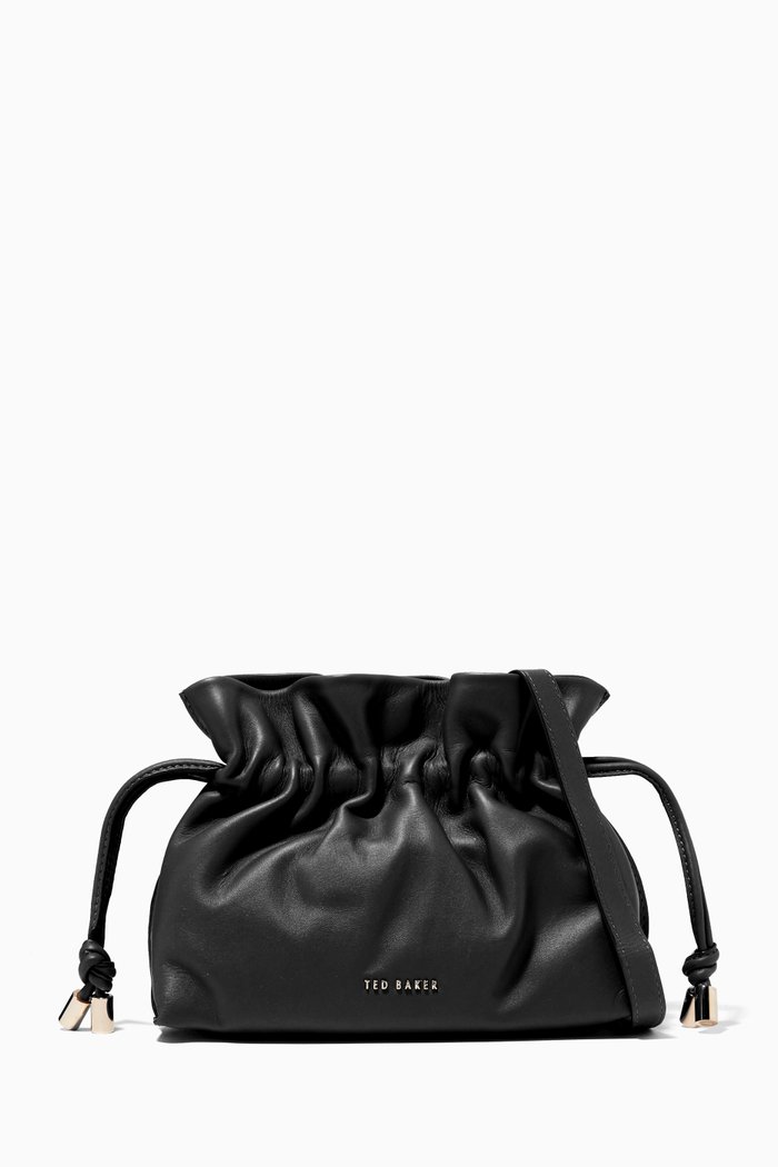 

Maiziey Slouchy Mini Crossbody Bag in Leather, Black