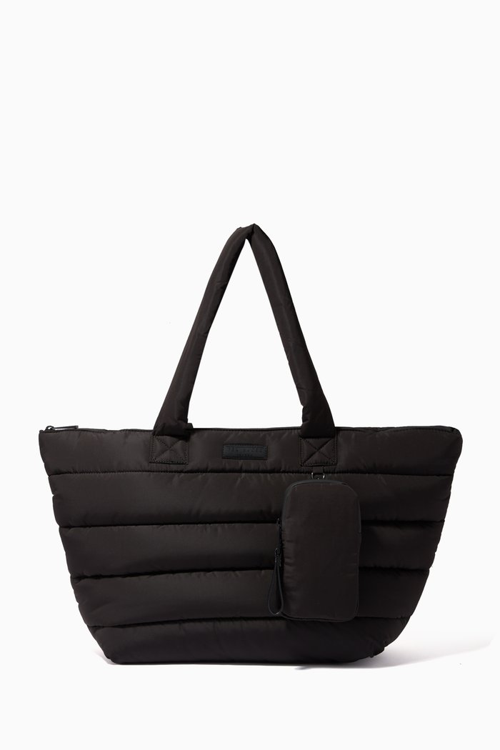 

Quinsin Oversized Puffer Tote Bag in Recycled Nylon, Black