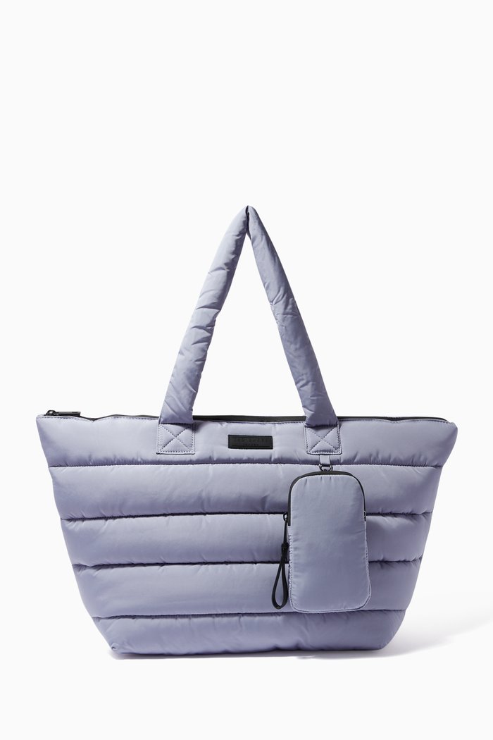 

Quinsin Oversized Puffer Tote Bag in Recycled Nylon, Grey