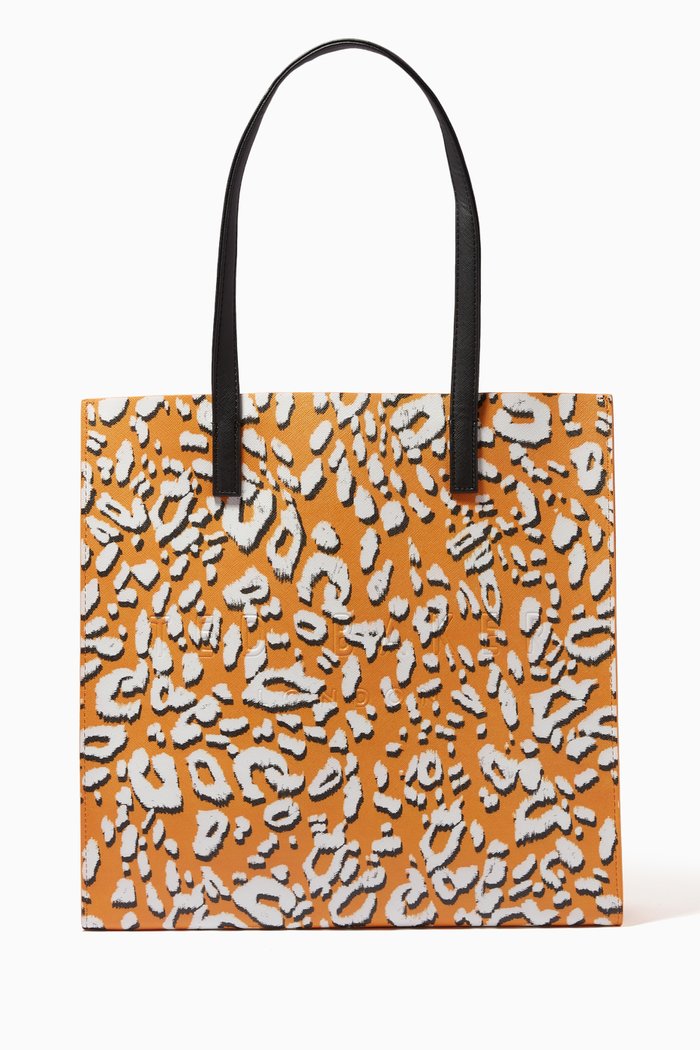 

Lilicon Large Bag in Leopard Saffiano Vinyl, Yellow