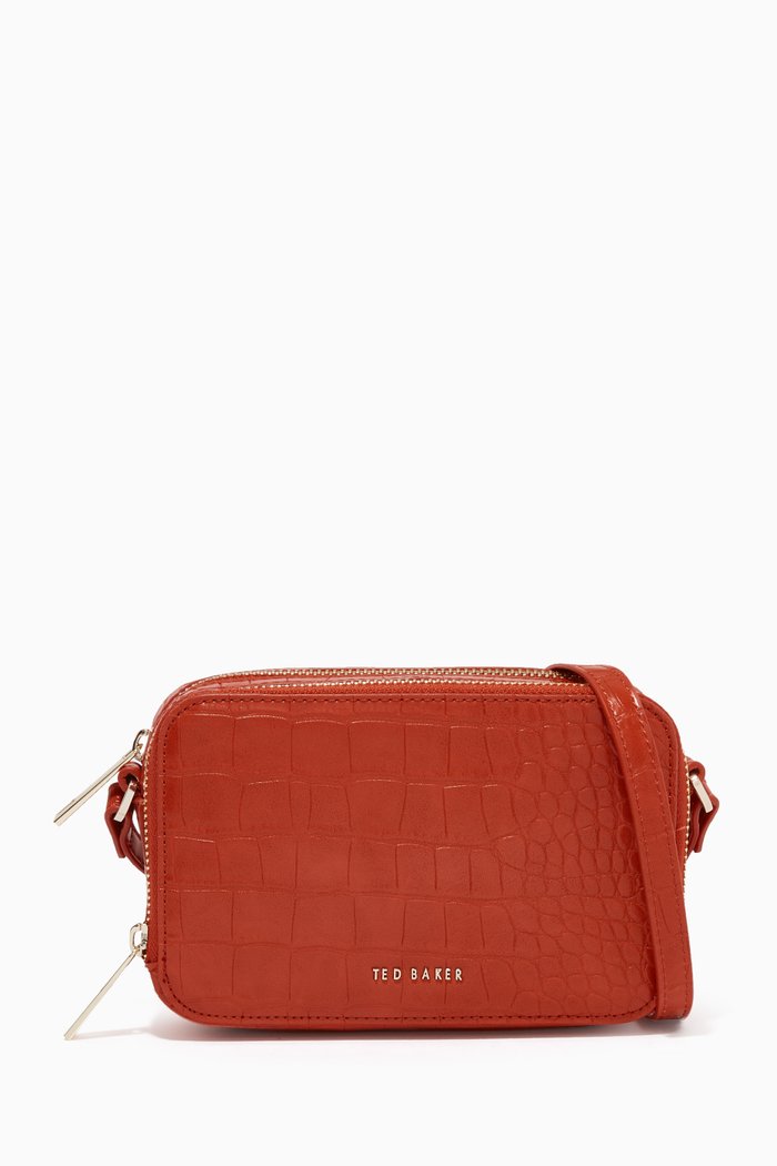 

Stina Camera Bag in Croc-embossed PU, Brown