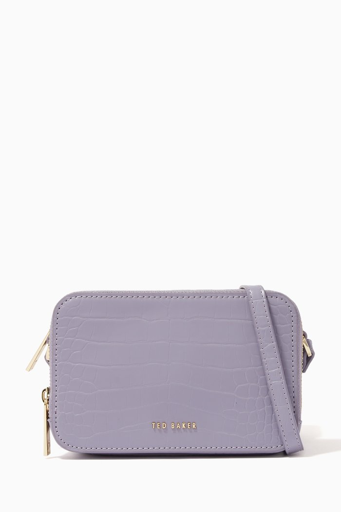 

Stina Camera Bag in Croc-embossed PU, Grey