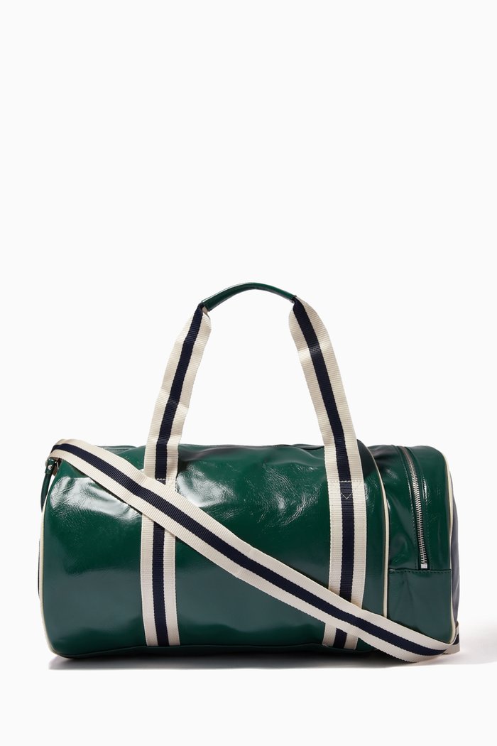 

Classic Colour Block Barrel Bag in PU, Green